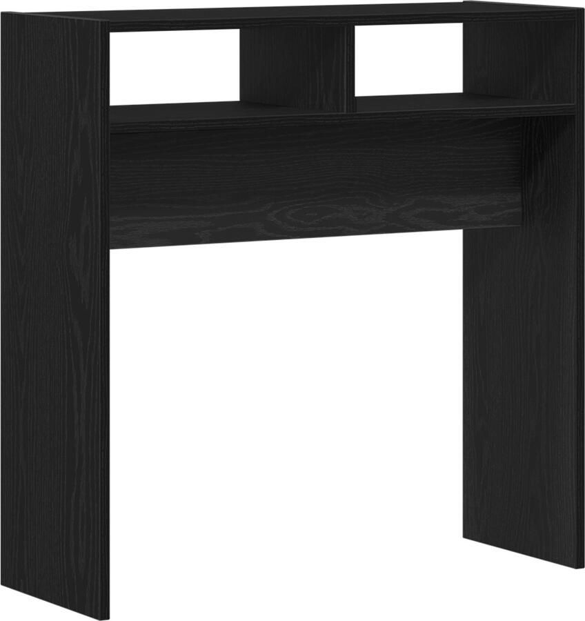 VidaXL Zwarte Eiken Console Tafel 78x30x80 cm Gemaakt van Samengesteld Hout