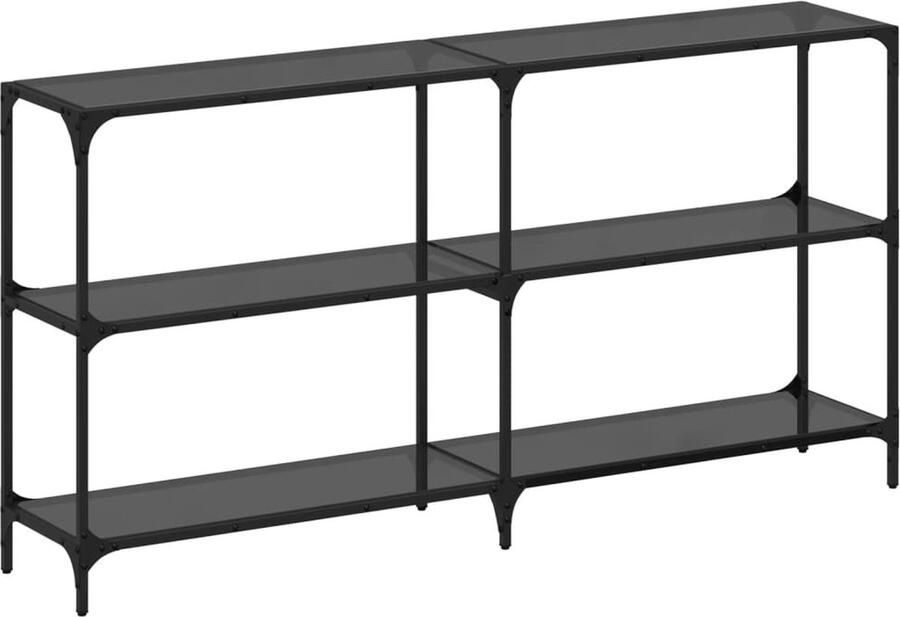 VidaXL Wandtafel Zwart Glas 158 5x30x81 cm Wandtafel Salontafel Entreetafel Zwarte Tafel Metalen Tafel