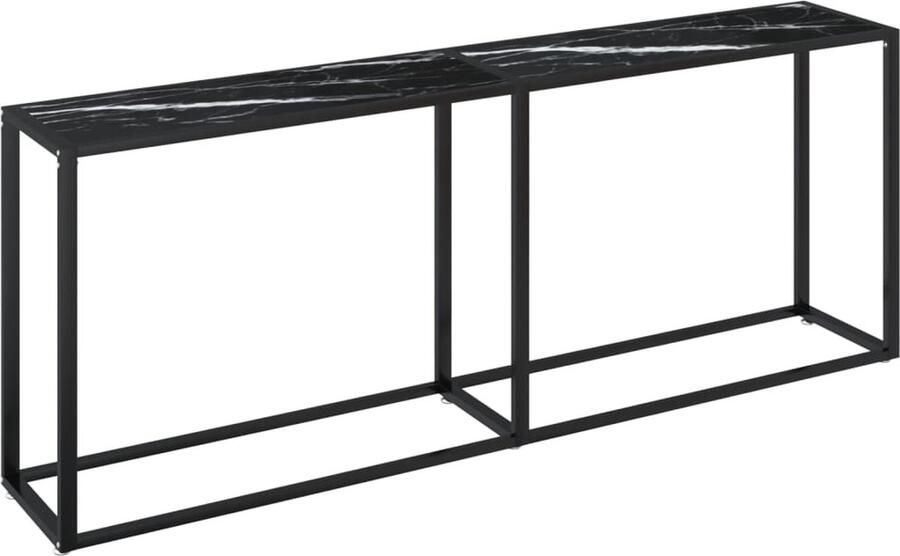 VidaXL Wandtafel Zwartmarmer Gehard Glas Wandtafel Zwarte Tafel Glas Tafellamp Salontafel Industriële Tafel Minimalistische Tafel Decoratieve Tafel