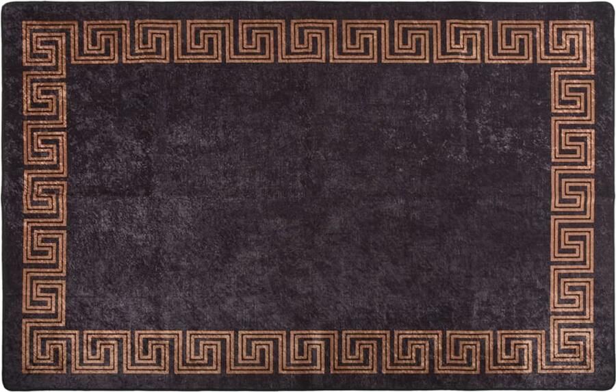 VidaXL -Vloerkleed-wasbaar-anti-slip-80x150-cm-zwart-en-goudkleurig - Foto 3