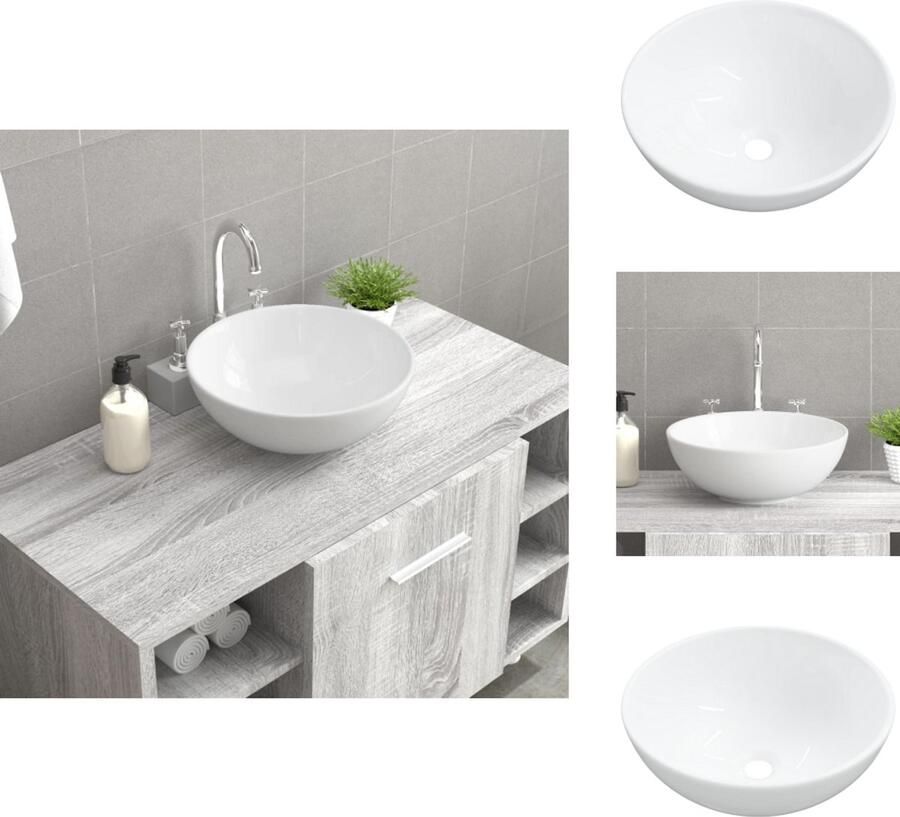 VidaXL Wasbak Wasbakken Wastafel Badkamermeubel Wasbak 28x28x10 cm keramiek wit