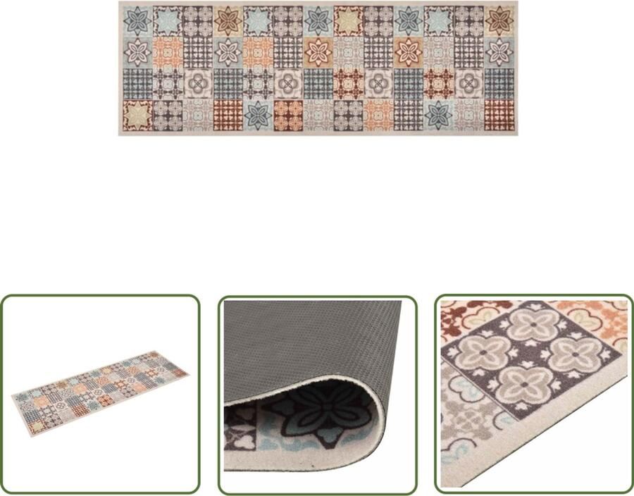 VidaXL Wasbare Keukenmat Mosaic Colour 60x180 cm Vloerverwarming Keukenmat Vloerkleden Badkamervloermat Entree Mat
