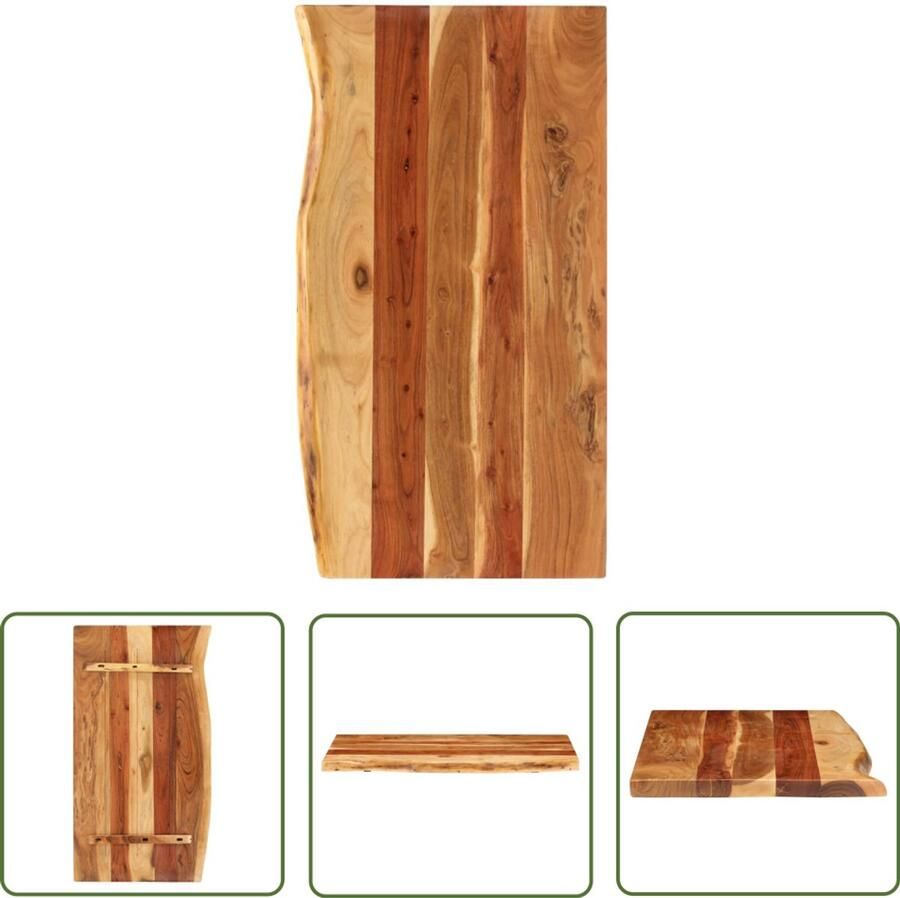 VidaXL Wastafelblad 100x52 cm massief acaciahout Wastafelblad Acacia Hout Badkamermeubel Rustic Landelijk Interieur Handgemaakt Natuurmaterialen Vintage