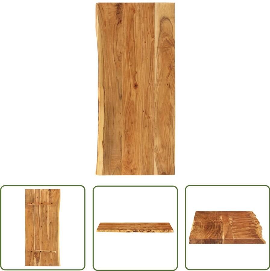 VidaXL Wastafelblad Massief Acaciahout 140x52x3 8 cm Wastafelblad Badkamermeubel Acaciahout Houten Wastafelblad Rustic Design Vintage Badkamer Handgemaakt