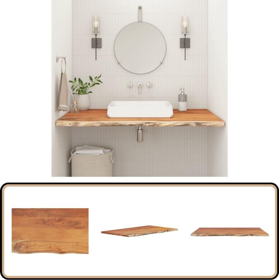 VidaXL Wastafelblad Rechthoekig 110x60x2 5 cm Houten Wastafelblad Wastafel Countertop Acacia Hout Keukenblad Bathroom Furniture