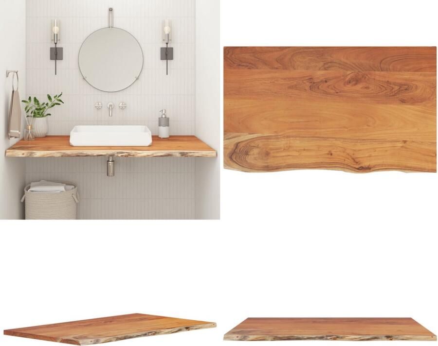 VidaXL Wastafelblad rechthoekig 90x60x3 8 massief acaciahout Wastafelblad Wastafelbladen Houten Werkblad Voor Badkamer