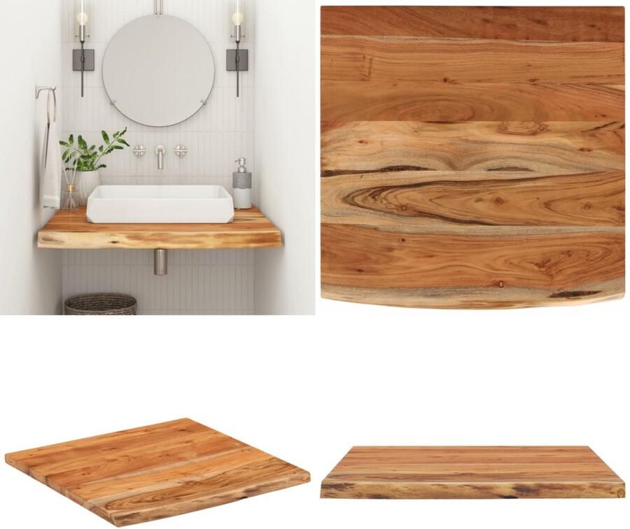 VidaXL Wastafelblad vierkant 60x60x3 8 massief acaciahout Wastafelblad Wastafelbladen Houten Werkblad Voor Badkamer