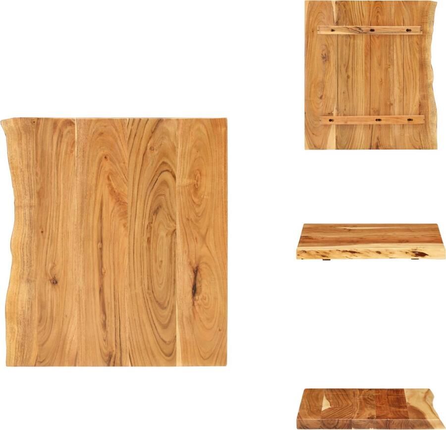 VidaXL Wastafelblad Wastafelbladen Houten Wastafelblad Houten Wastafelbladen Wastafelblad 58x52x3 8 cm massief acaciahout - Foto 2