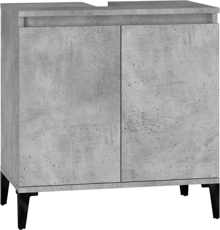 VidaXL Wastafelkast 58x33x60 cm bewerkt hout betongrijs