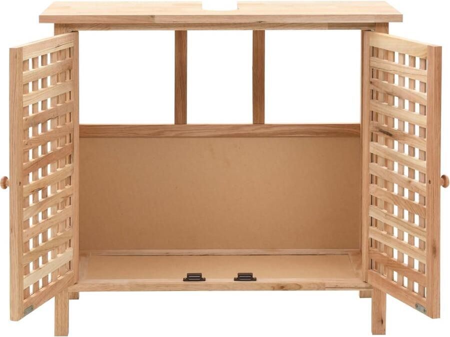 VidaXL Wastafelkast 66x29x61 cm massief walnotenhout