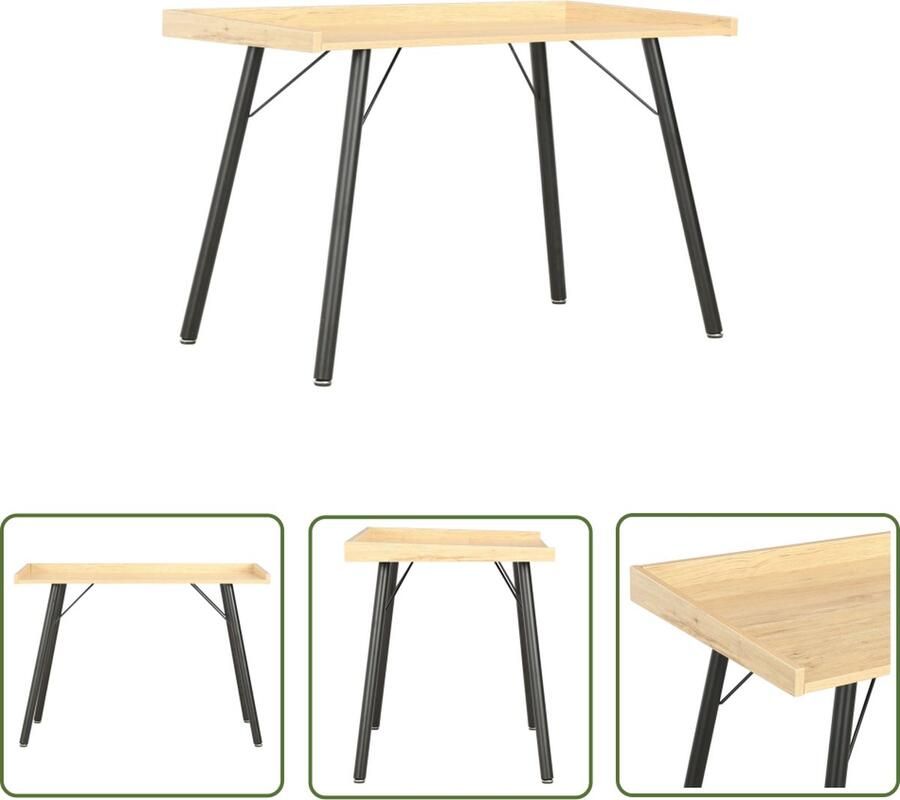 The Living Store Hoekbureau Bewerkt hout 90x50x79 cm Zwart eiken Hoekenbureau Werkbureau Bureaublad Computerbureau Schrijfbureau - Foto 2