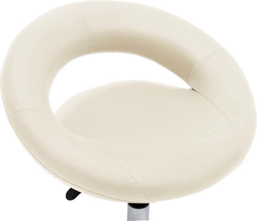 VidaXL Werkstoel Kunstleer Crème Verstelbaar Werkstoel Bureaustoel Kantoorstoel Ergonomische Stoel Kunstleder