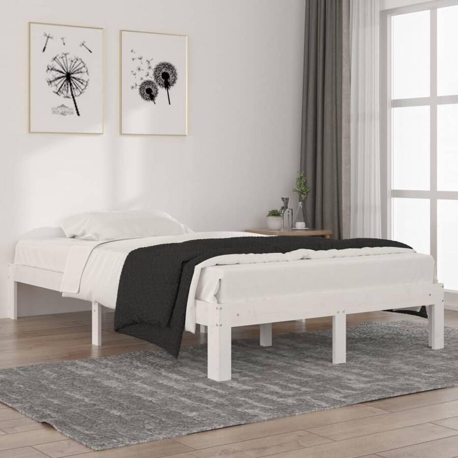 VidaXL Wit Houten Bedframe 120x200 cm Houten Bedframe Wit Bedframe Grenenhout Bedframe King Size Bedframe Enkel Bed Modern Bedframe Bed Kopen - Foto 2