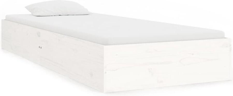 VidaXL Wit Houten Bedframe 90x190 cm Houten Bedframe Enkelbed Massief Grenenhout Modern Design Stabiel Bedframe Wit Bedframe Compact Bedframe - Foto 2