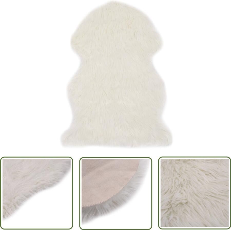 VidaXL Wit Kunstschapenvacht Vloerkleed 60x90 cm Vloerkleden Kunstschapenvacht Vloerkleed Faux Fur Wit