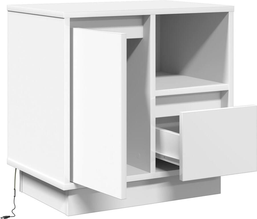 VidaXL Nachtkastje met lade met Wit 50 x 34.5 x 50 cm. Bewerkt hout