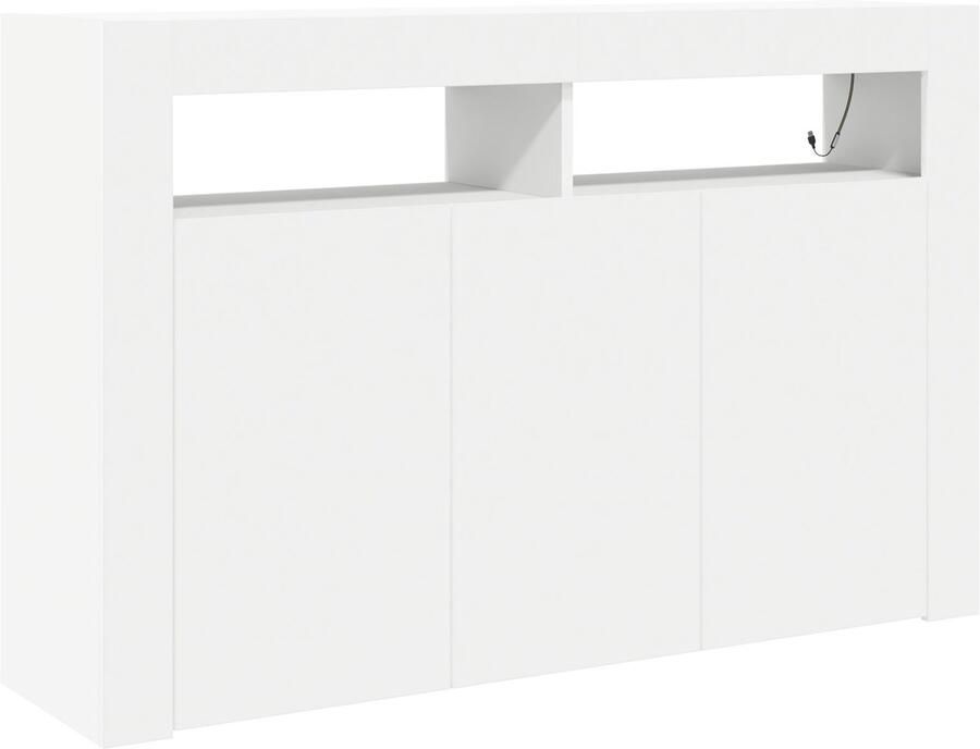 VidaXL Witte Dressoir Wit Samengesteld hout 116 x 30 x 75 cm Modern - Foto 2