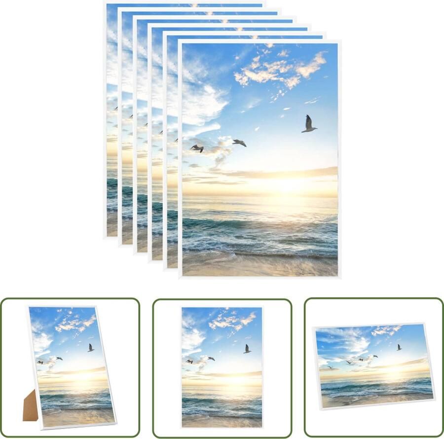 The Living Store Fotolijsten 5 st voor tafel 21x29 7 cm MDF wit Fotolijsten Witte Fotolijsten Mdf Fotolijsten Wanddecoratie Fotodisplay