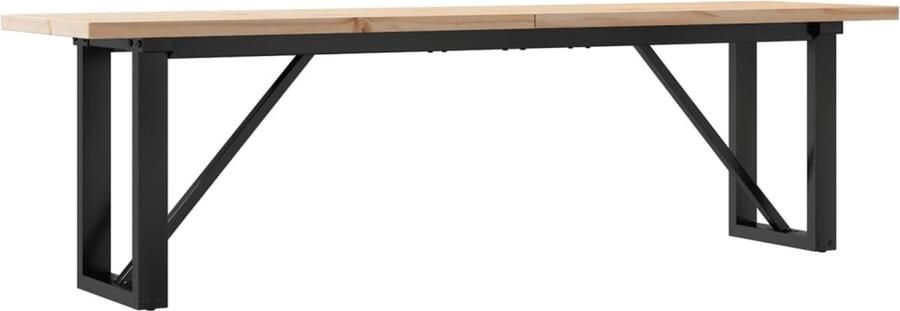 The Living Store Salontafel O-frame 160x40x45 5 cm grenenhout en gietijzer Salontafel Houten Salontafel Grenenhouten Salontafel Woonkamersalontafel Tv Tafeltje