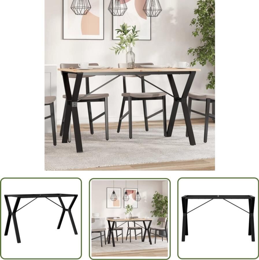The Living Store Y-frame Tafelpoten Gietijzer 120 x 40 x 73 cm Industrieel Eettafel Poten Y-frame Tafelpoten Gietijzeren Tafelpoten Industriële Tafelpoten Zwarte Tafelpoten