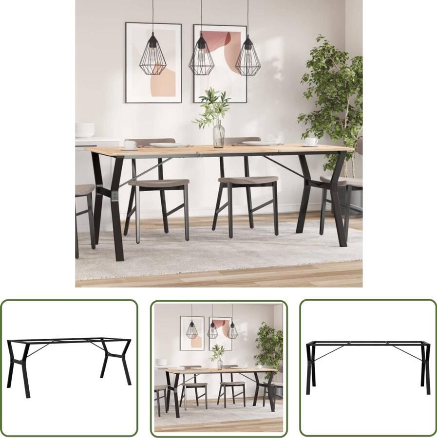 The Living Store Y-frame Tafelpoten Gietijzer 180 x 80 x 73 cm Industrieel Design Eettafel Poten Y-frame Tafelpoten Gietijzeren Tafelpoten Zwarte Tafelpoten Industriele Tafelpoten