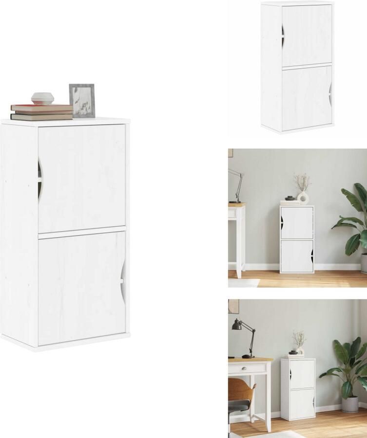 VidaXL Zijkast Bijzetkasten Kast Dressoir Bijzetkast ODDA 40x24x79 cm massief grenenhout wit