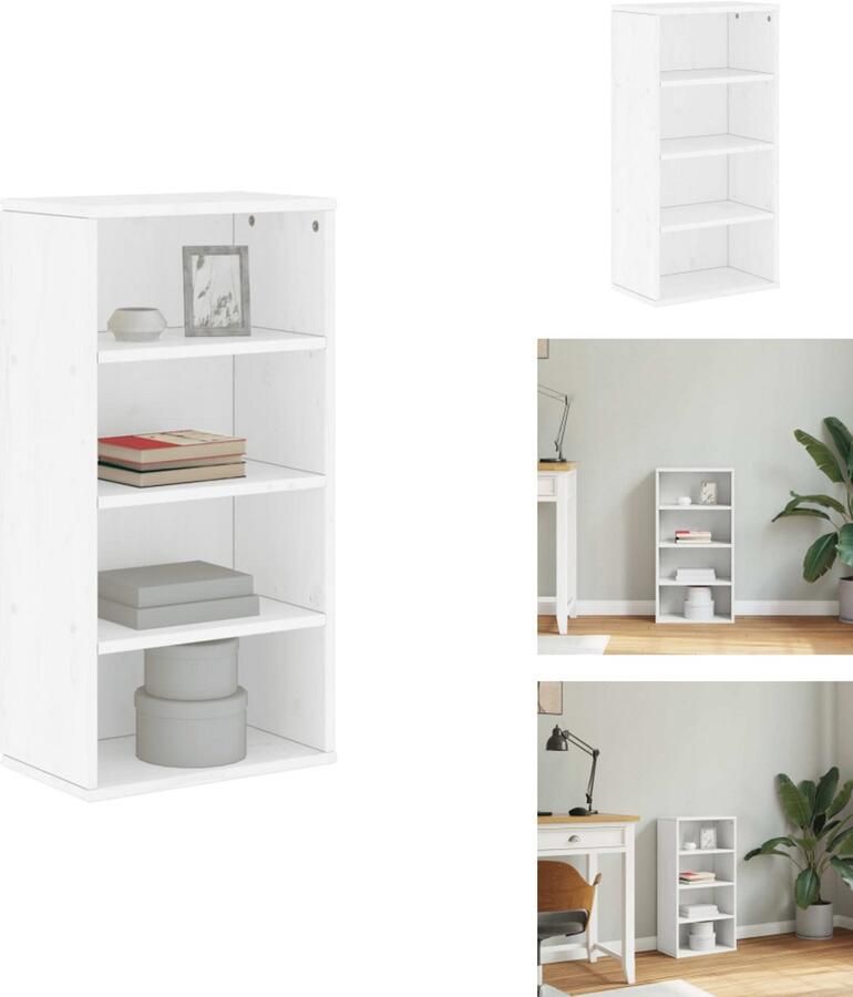 VidaXL Zijkast Zijkasten Kast Dressoir Bijzetkast ODDA 40x24x79 cm massief grenenhout wit