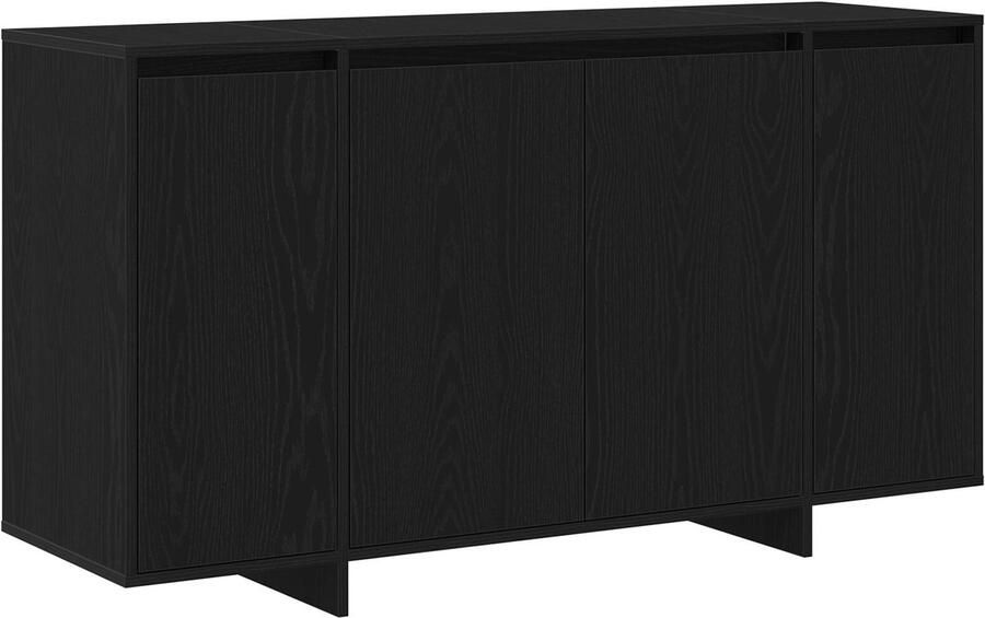 VidaXL Zwart Eiken Dressoir Zwart eiken Houtfineer 135 x 41 x 75 cm