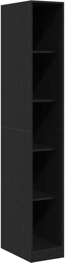 VidaXL Zwarte Eiken Kast 30 x 50 x 200 cm gemaakt van geïntegreerd hout - Foto 2