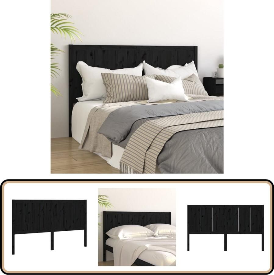 VidaXL Zwart Grenen Hoofdbord 205 5x100 cm Houten Hoofdeinde Hoofdbord Rustic Black Bedroom Decor Comfortabel Leeshoek Tv Hoek