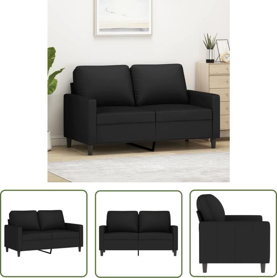 The Living Store 2-zitsbank Fluweel Zwart 138 x 77 x 80 cm Comfortabele zitting Tweezitsbank Zwarte Bank Fluweelb Bank Salontafel Woonkamer Meubilair