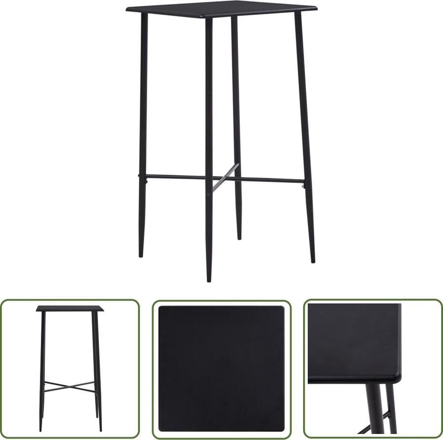 The Living Store Bistrotafel Bartafel MDF-tafelblad 60 x 60 x 111 cm Zwart Bartafel Zwarte Bartafel Bistrotafel Mdf Tafel Moderne Bartafel - Foto 2