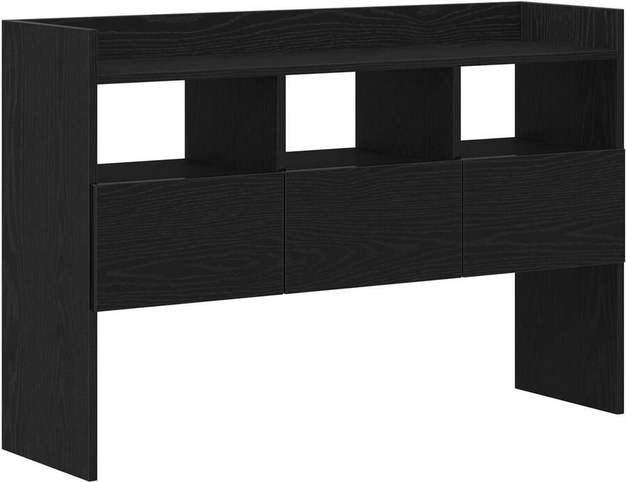 VidaXL Sideboard Zwart Eiken Hout Groot Opslag Sideboard Rechthoekig - Foto 2