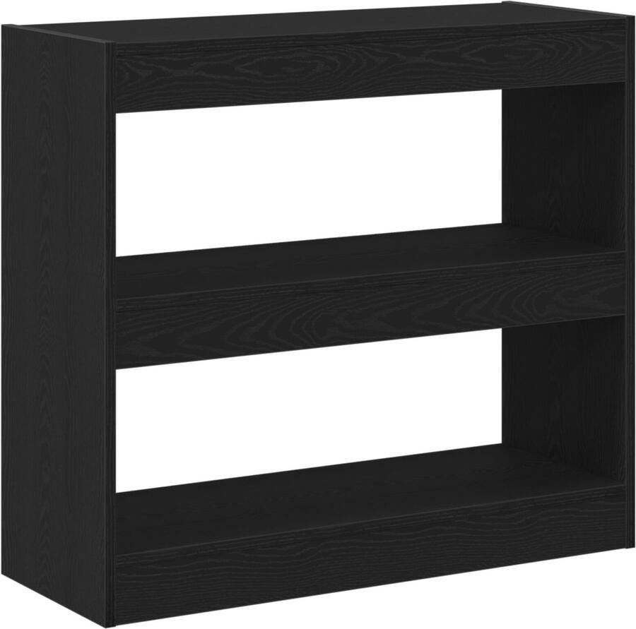 VidaXL Boekenkast Zwart Eiken Geengineerd Hout 80 x 30 x 72 cm Opslag
