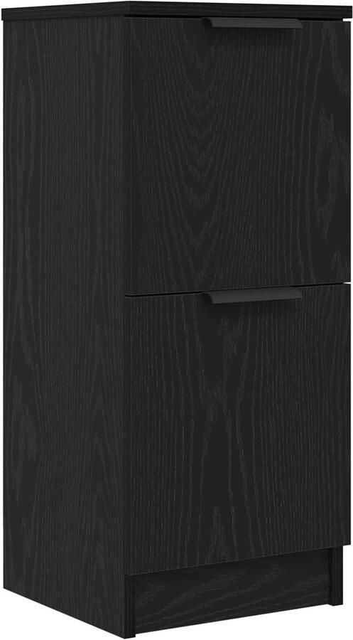 VidaXL Zwarte Eiken Dressoir 30x30x70 cm Gemaakt van Engineered Hout - Foto 3