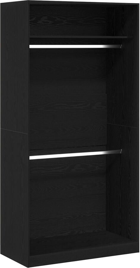 VidaXL Zwarte Eiken Kledingkast 100 x 50 x 200 cm gemaakt van geengineerd hout