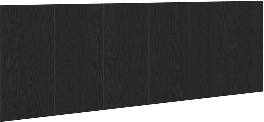 VidaXL Zwarte Eiken Muur Hoofdbord 240x1.5x80 cm Gemaakt van Bewerkt Hout