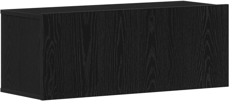 VidaXL Zwarte Eiken TV-meubel 80x30x30 cm Gemaakt van Engineered Wood