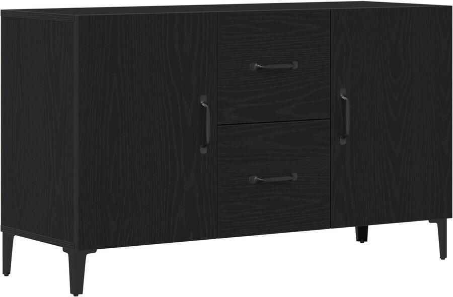VidaXL Zwarte Eikenhouten Dressoir 100 x 36 x 60 cm Gemaakt van Gefabriceerd Hout