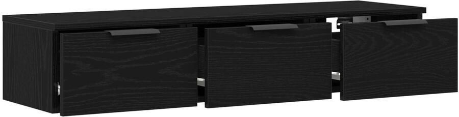 VidaXL Zwarte Eikenhouten Wandkast 102x30x20 cm Gemaakt van Verwerkt Hout