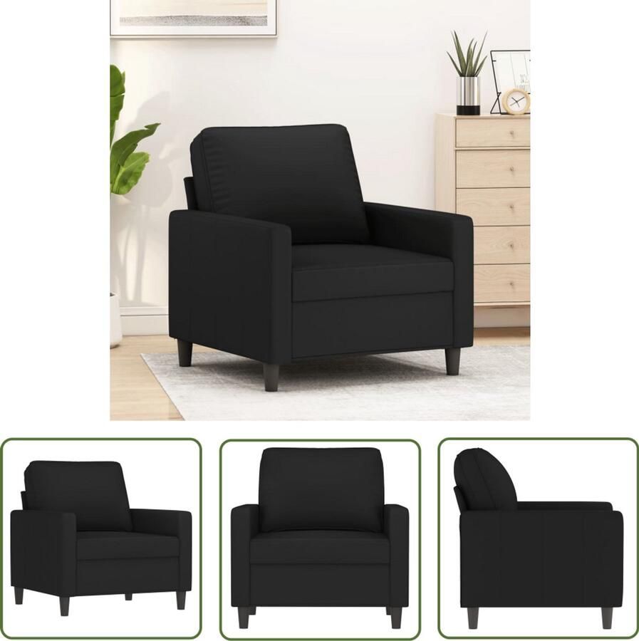 The Living Store Fauteuil 60 cm fluweel zwart Fauteuil Fluweel Stoffen Zwarte Fauteuil Lounge Stoel Zitzak