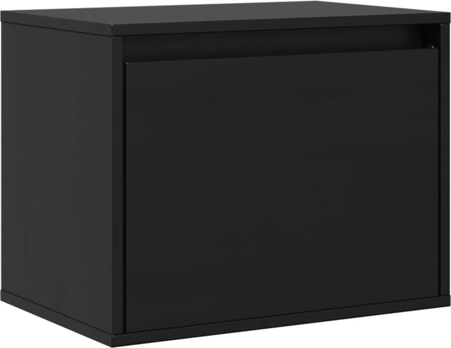 VidaXL Zwarte massief grenen wandkast 45x30x35 cm Zwevende Kast Wandkast Houtkaste Grenoble Kasten Hangend Meubel