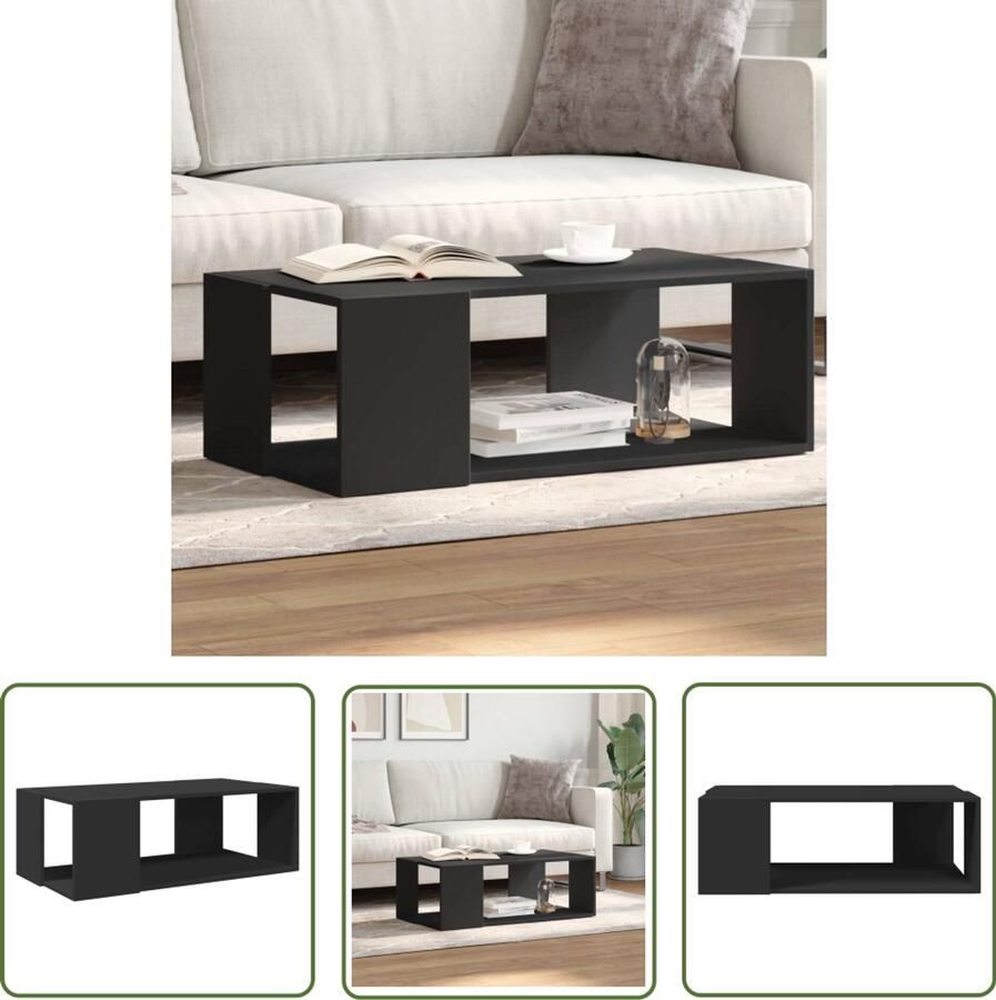 VidaXL Salontafel 89 5x48x30 cm bewerkt hout zwart Salontafel Zwarte Salontafel Houten Salontafel Bewerkt Hout Salontafel Met Opbergruimte