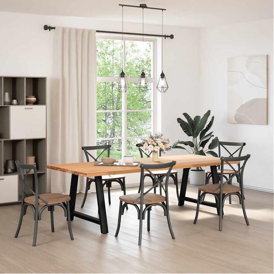 VidaXL Zwarte stalen salontafelpoten A-vormig 90x73cm Salontafel Potten Salontafeltjes Metalen Tafelpoten Zwarte Tafelpoten A-vormige Tafelpoten