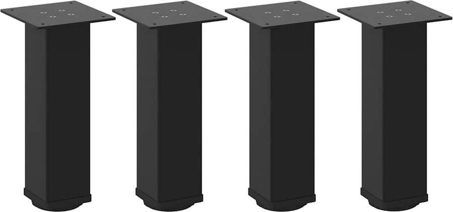 The Living Store Salontafelpoten 4 st 30-32 cm staal zwart Salontafelpoten Zwarte Salontafelpoten Metalen Salontafelpoten Salontafel Onderstel Industriële Salontafelpoten - Foto 2