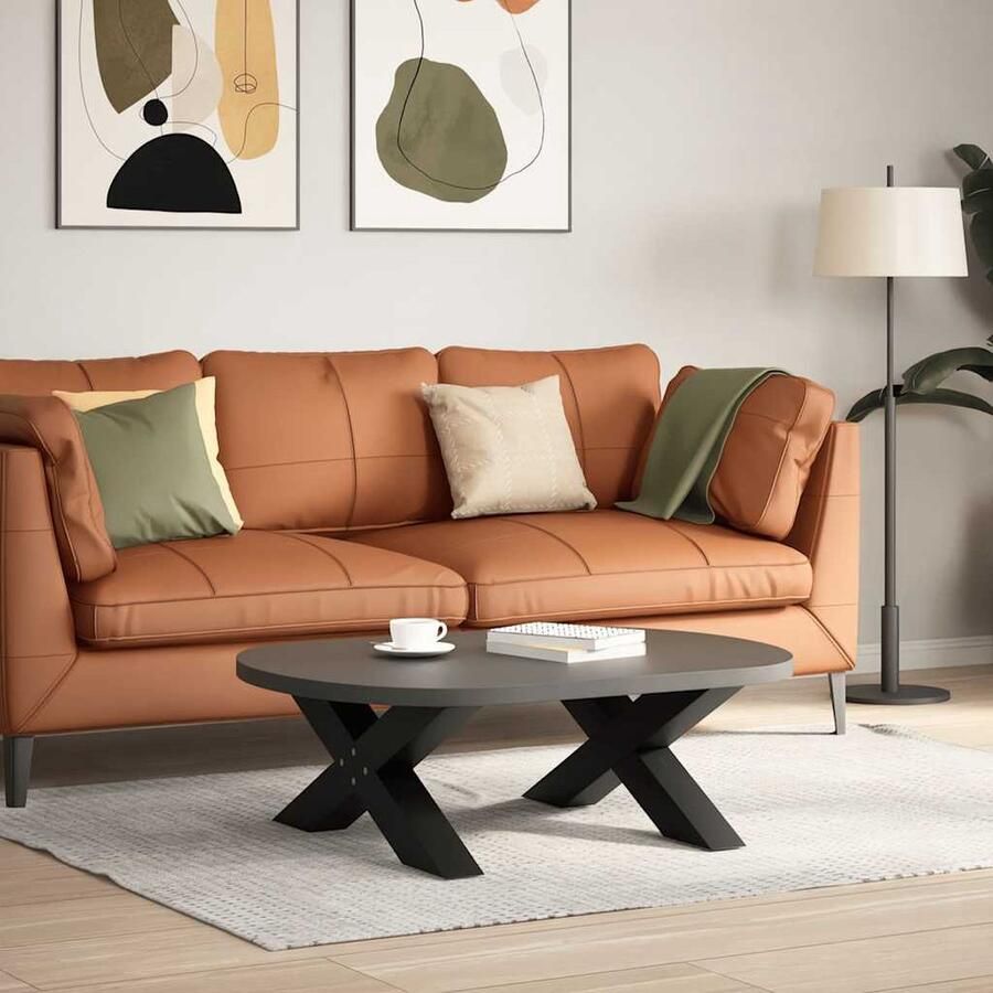 VidaXL Zwarte stalen salontafelpoten X-vormig 70x30 cm Salontafel Potten Salontafel Poten Zwart Tafelpoten X-vormig Metalen Tafelpoten Industriële Tafelpoten