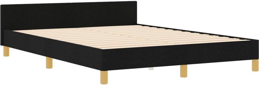 VidaXL Bedframe zonder Matras Donkergrijs 120x190 cm Stof Set van 3 Zwart - Foto 2