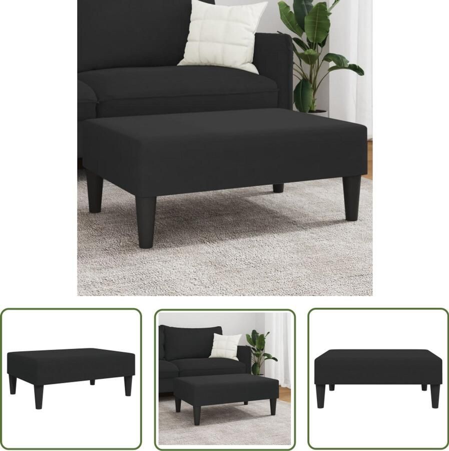 VidaXL Zwarte Voetenbank Voetbank Voetenbank 77x55x31 cm fluweel zwart Fluweel Voetenbank Salontafel Lounge Stoffen