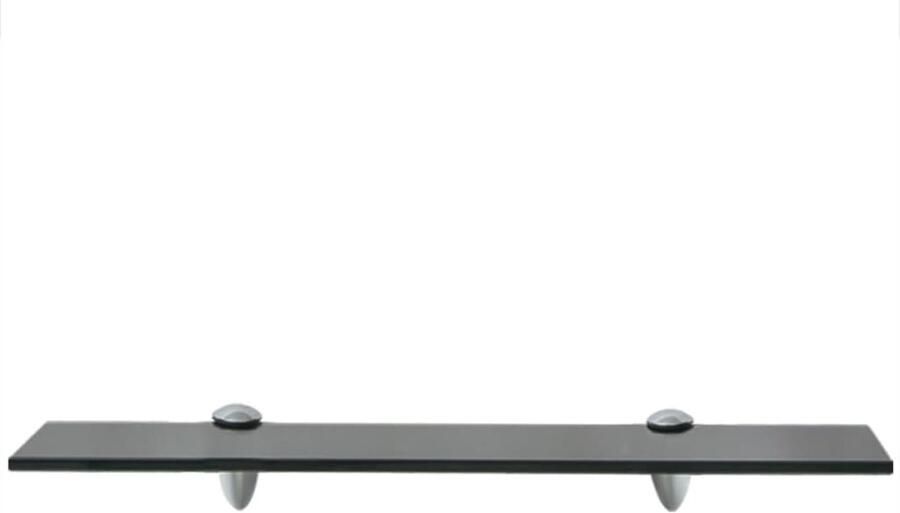 VidaXL Zwevend Schap 50x10 cm 8 mm Glas Zwart Zwevende Plank Wandplank Glazen Schap Zwarte Wanddecoratie Opbergplank