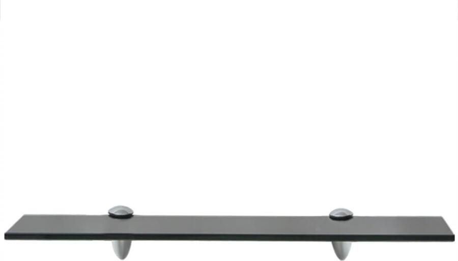 The Living Store Zwevend schap 50x20 cm 8 mm glas Zwevende Plank Wandplank Glazen Schap Zwarte Wanddecoratie Modern Woonaccessoire - Foto 3